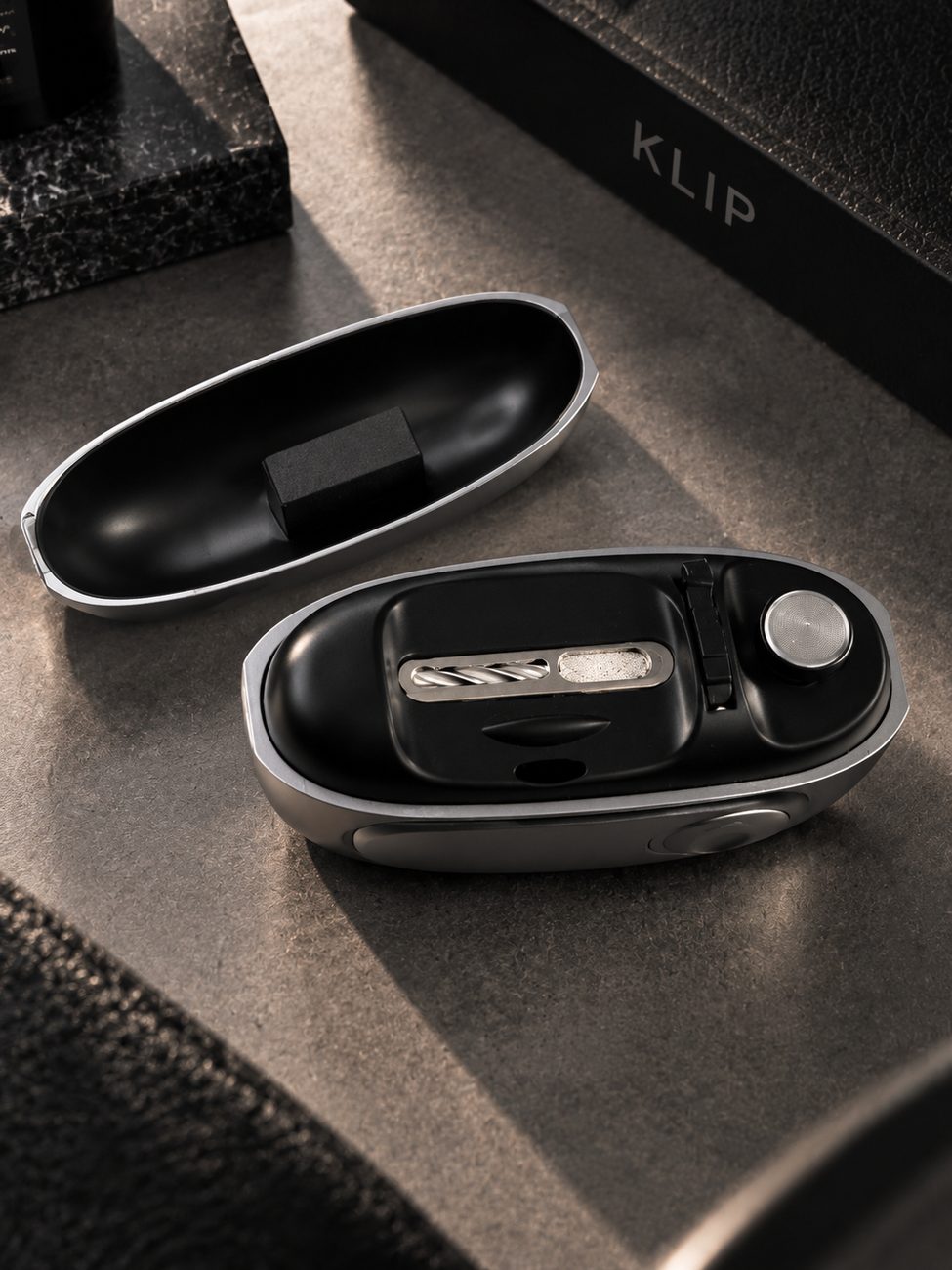 Відкритий кейс KLIP S9: сталевий ріжучий вал і шліфувальний диск